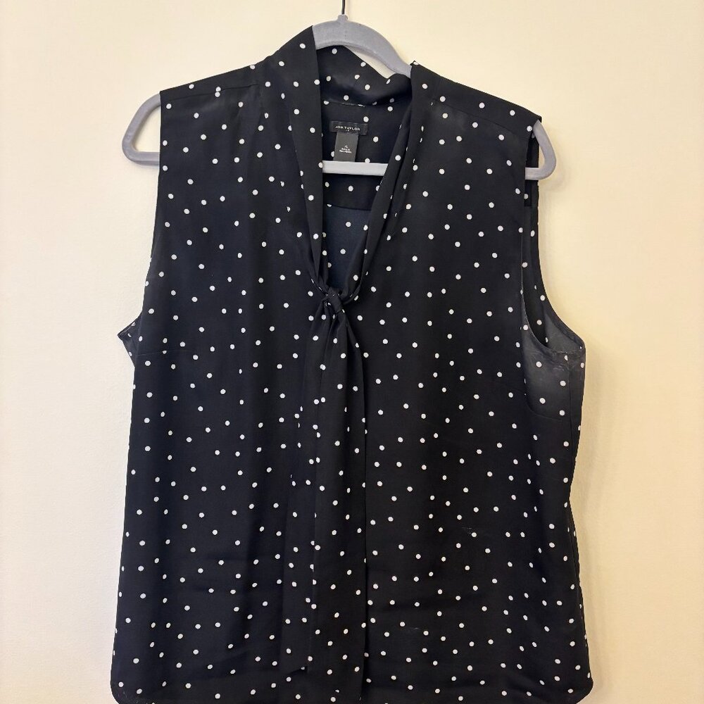 Ann Taylor Sleeveless Tie-Neck Blouse